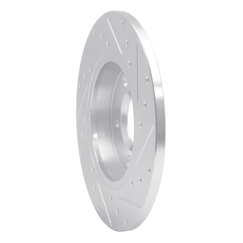 Volkswagen EuroVan Brake Rotor (1) - Rear Left - R1 Concepts - Drilled & Slotted - Silver - `96-`00